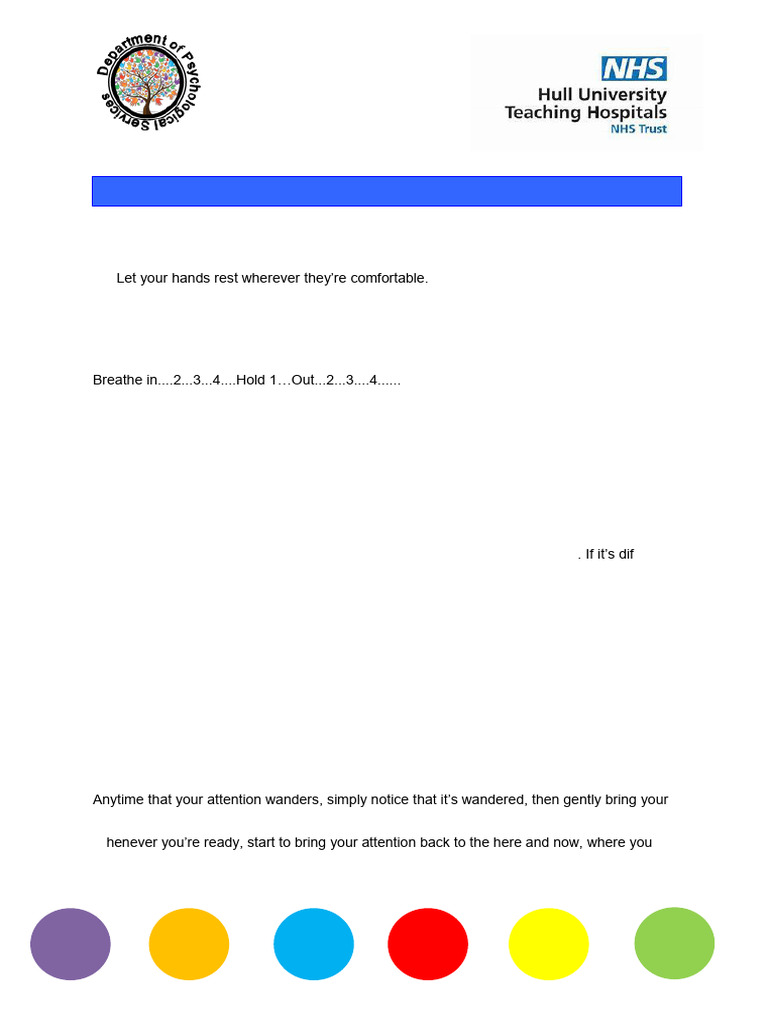 Color Breathing for Stress Relief | PDF | Breathing | Senses