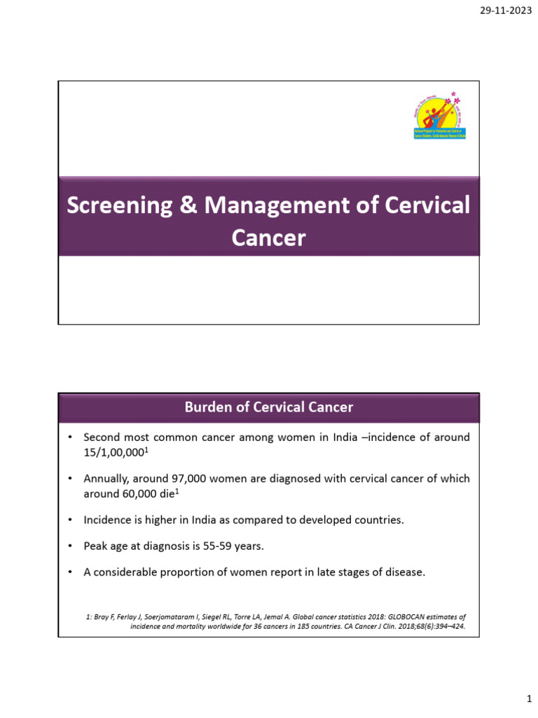 Cervical Cancer Screening & Management Guide | PDF | Cervical Cancer ...