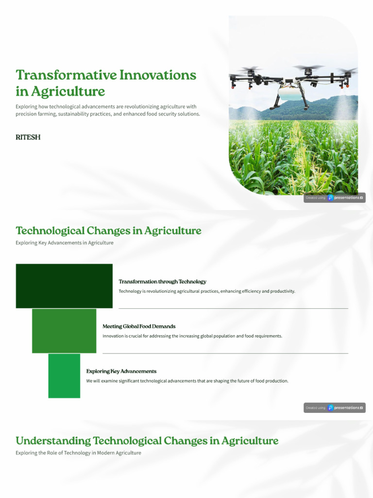 Technological Changes in Agriculture Innovations | PDF