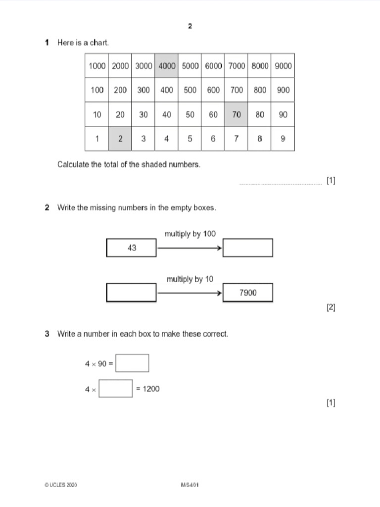 Maths Test 6 | PDF