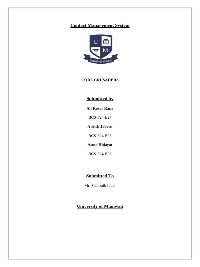 Contact Management System | PDF