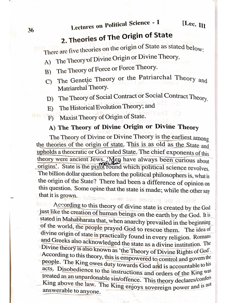 Theories of The Origin of State (PS) | PDF