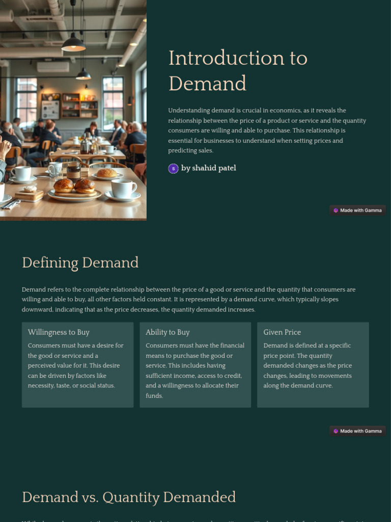 Understanding Demand in Economics | PDF