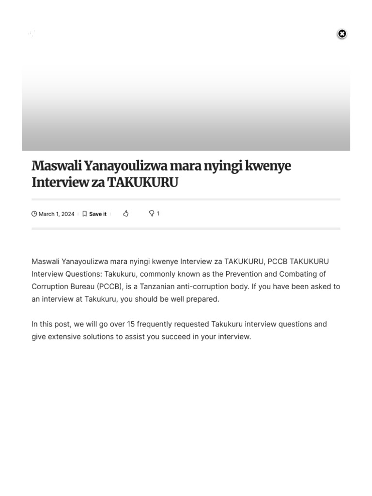 Takukuru Interview Questions Guide | PDF | Corruption | Social Psychology