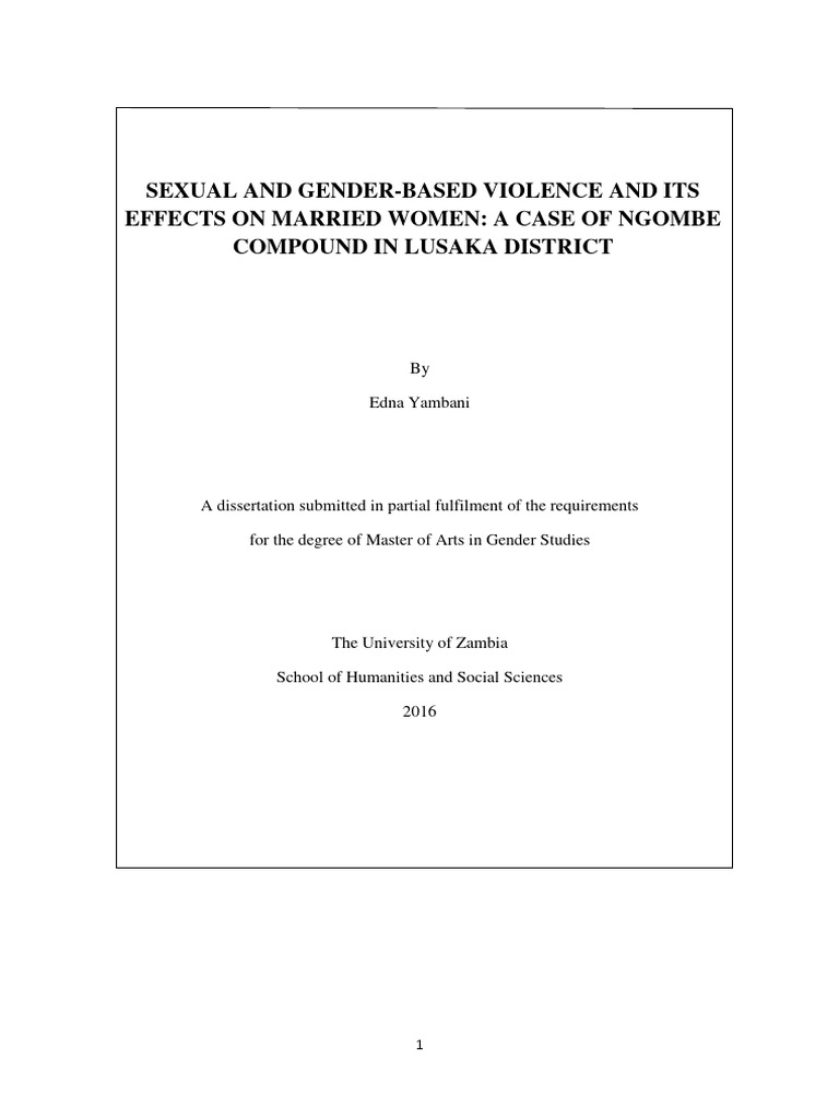 SGBV Impact on Married Women in Lusaka | PDF | Violence | Domestic Violence