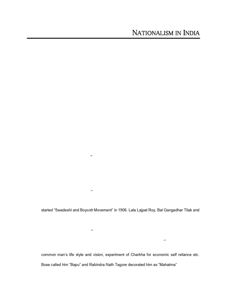 Rise of Indian Nationalism Explained | PDF | Mahatma Gandhi | British Raj