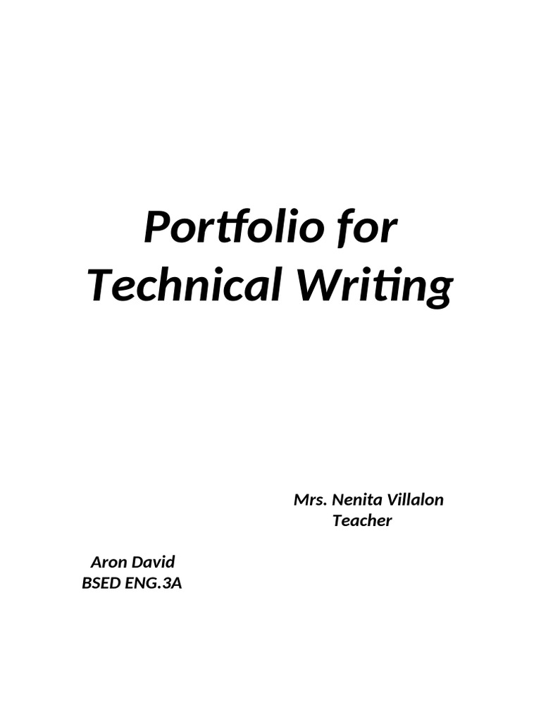 Portfolio For Technical Writing - Docx Project | PDF | Information ...
