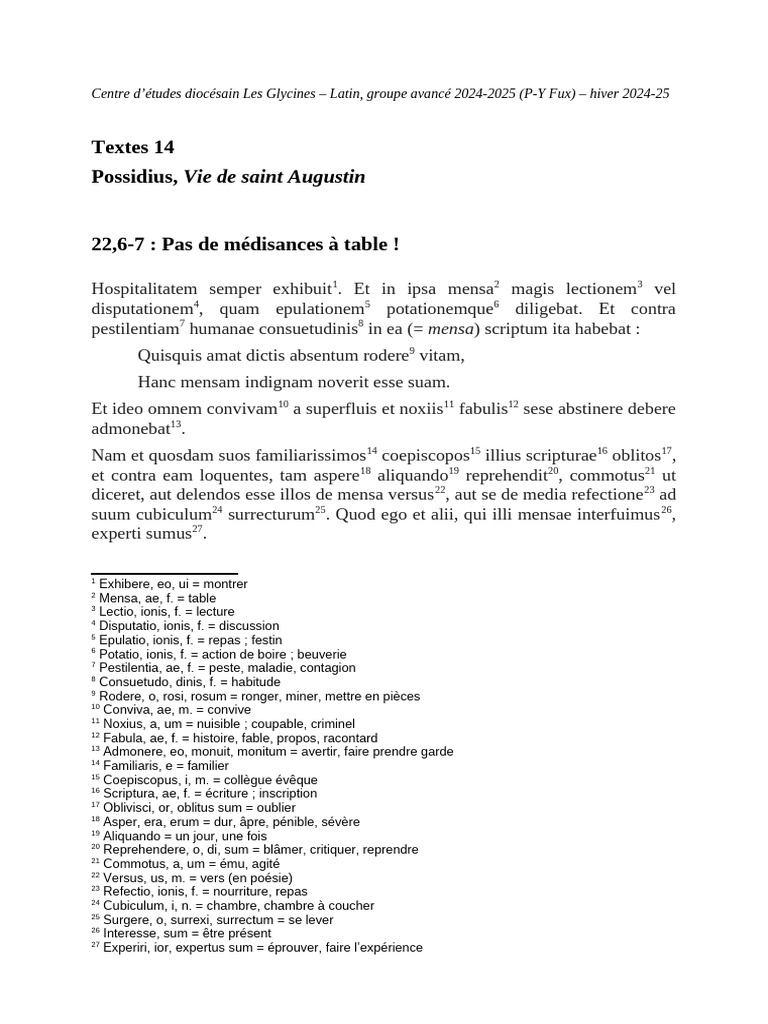 Vie de saint Augustin selon Possidius | PDF