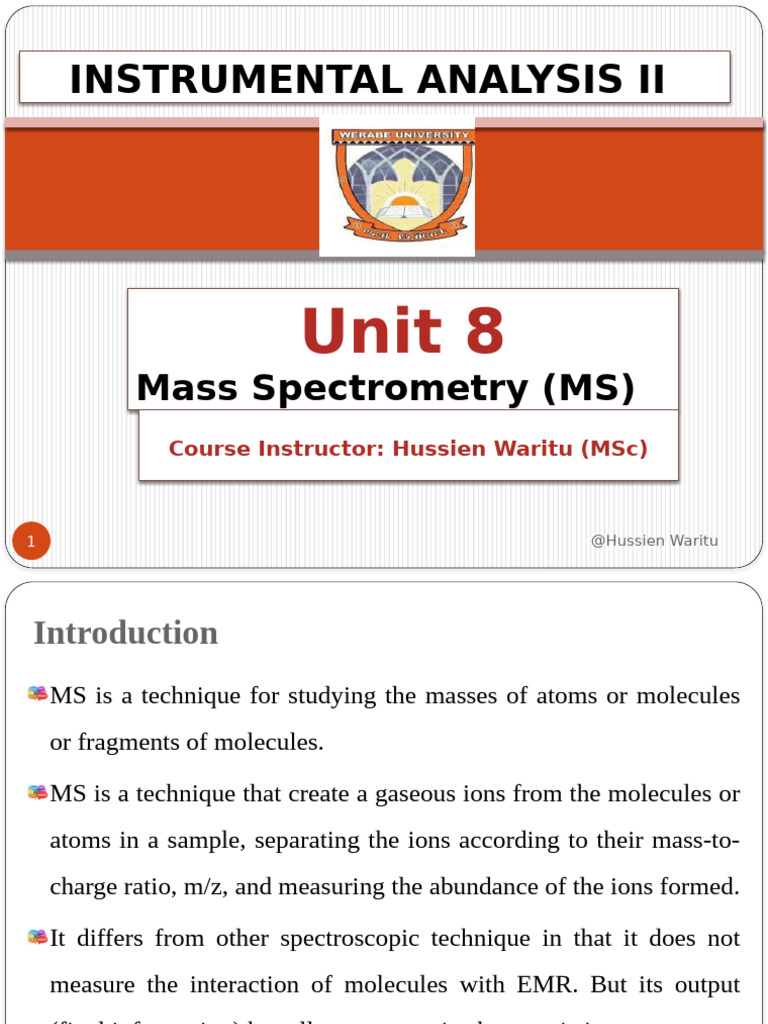 Instr Ch8 | PDF | Mass Spectrometry | Ion