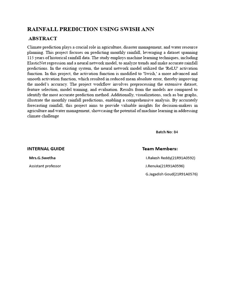 Rainfall Prediction Using Ann | PDF