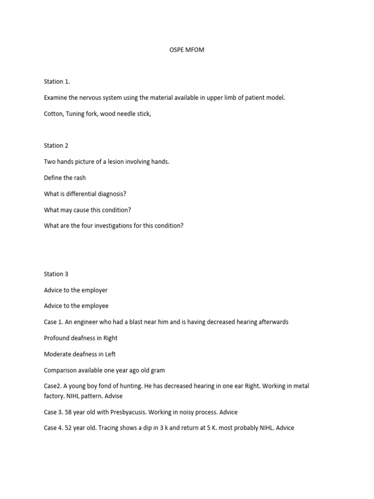 MFOM Exam: Clinical Assessment Stations | PDF | Clinical Medicine ...