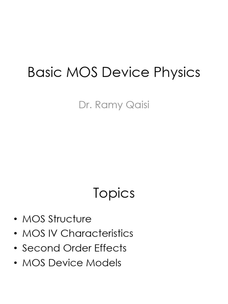 Ch3 Mosfet Physics Pdf Mosfet Field Effect Transistor