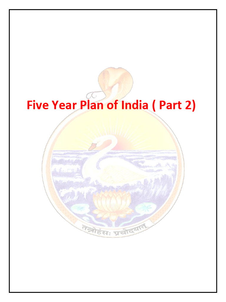 India S Five Year Plans Overview Pdf Economies