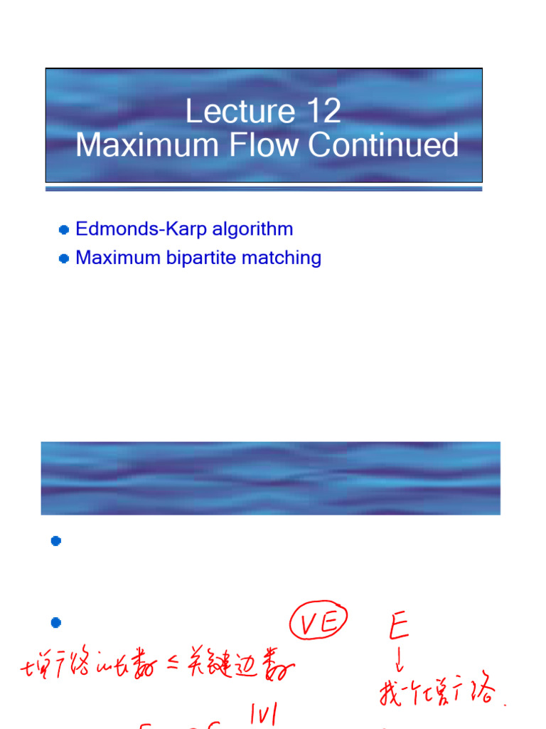 Edmonds-Karp Algorithm & Bipartite Matching | PDF | Algorithms ...