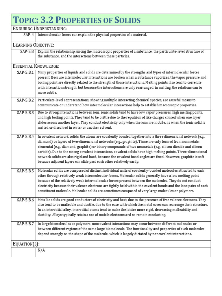 Types and Properties of Solids | PDF | Chemical Bond | Ionic Bonding