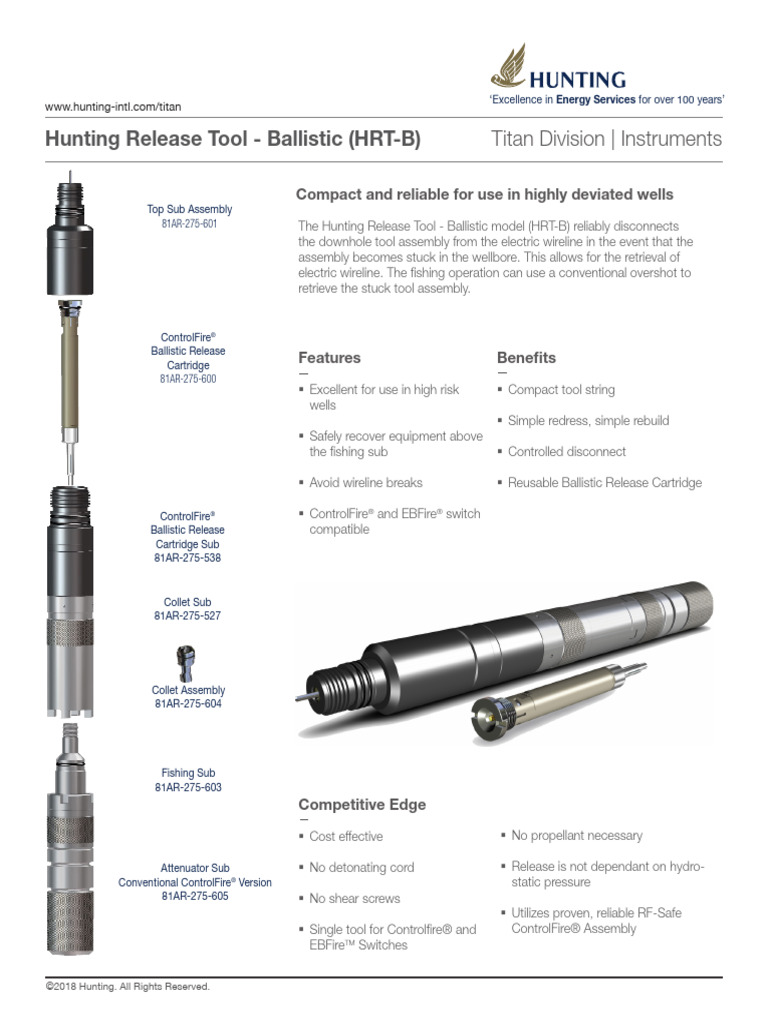 Hunting Release Tool Ballistic Datasheet | PDF | Manufactured Goods