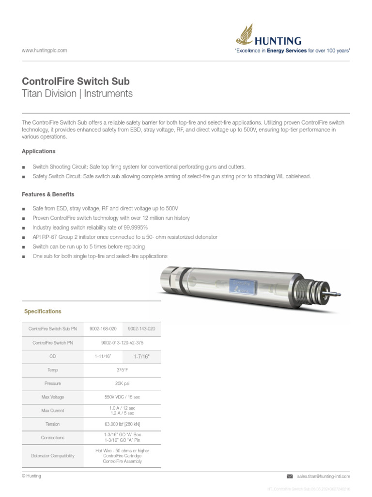 HT - Controlfire Switch Sub.06.05.2024 | PDF | Switch | Electrical ...