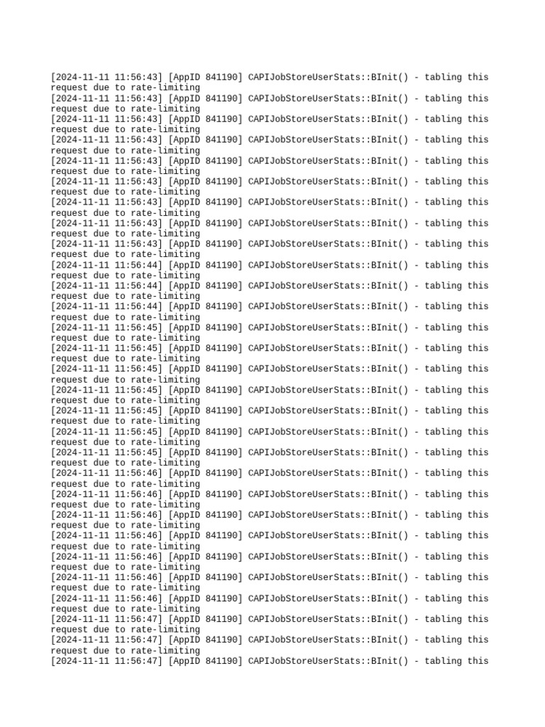 CAPIJobStore User Stats Rate-Limiting | PDF