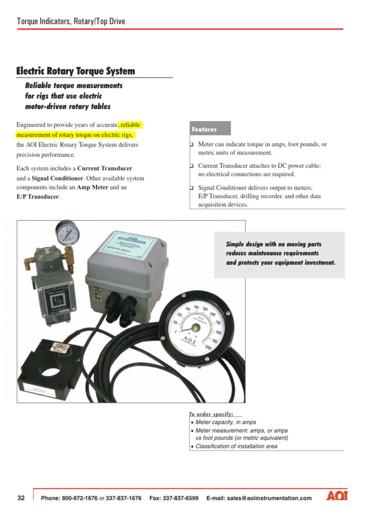 Electric Rotary Torque Measurement System | PDF