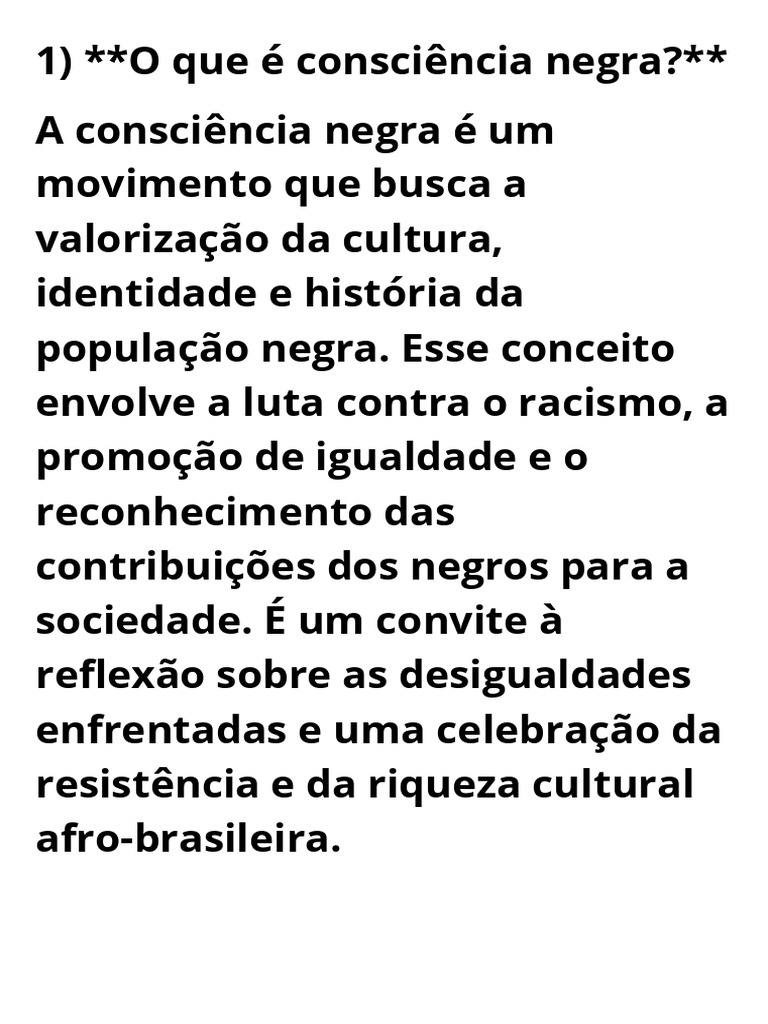 Consciência Negra: História e Importância | PDF