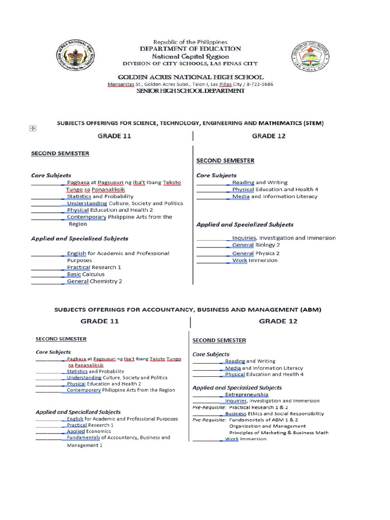 2nd Sem Subjects | PDF