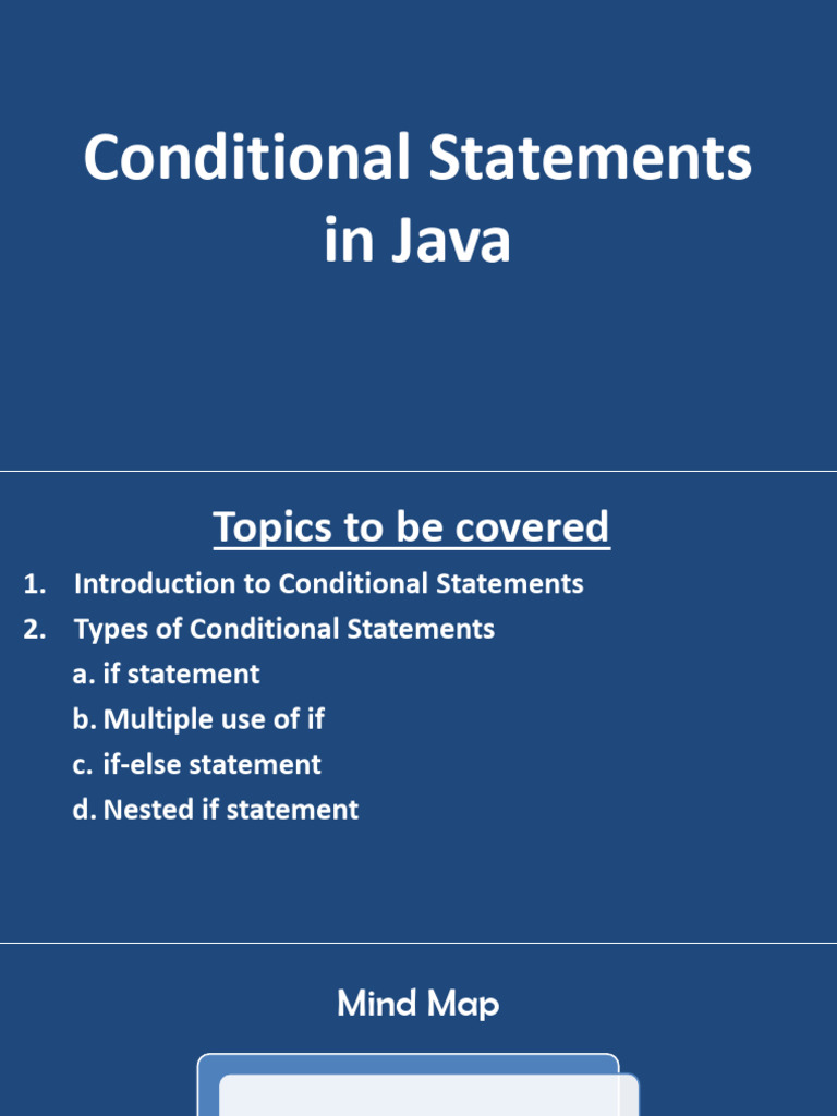 Lesson 7 - Conditional Statements in Java | PDF