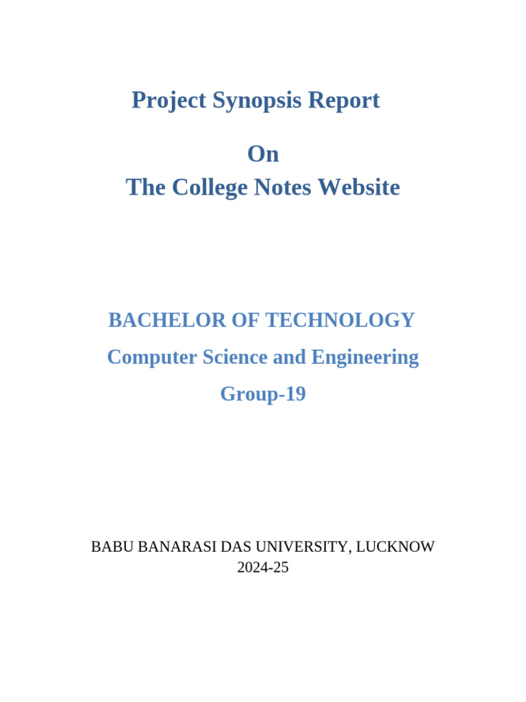 Project Synopsis Finall | PDF | Mobile App | Software Engineering