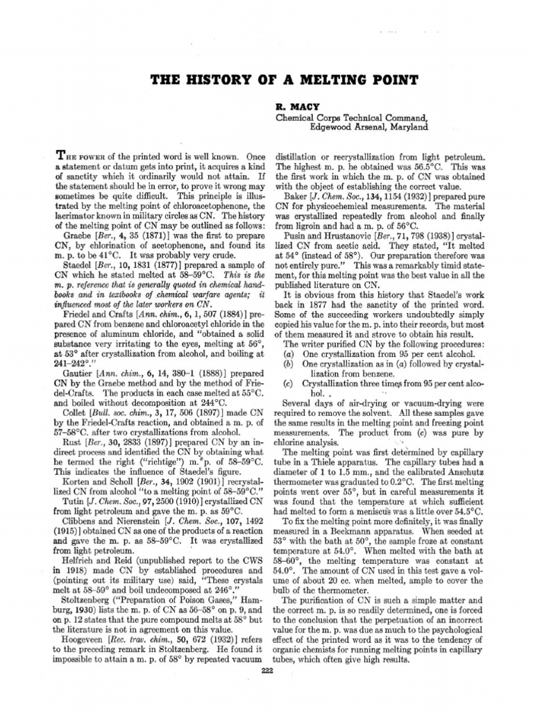 Chloroacetophenone Melting Point History | PDF | Melting Point ...