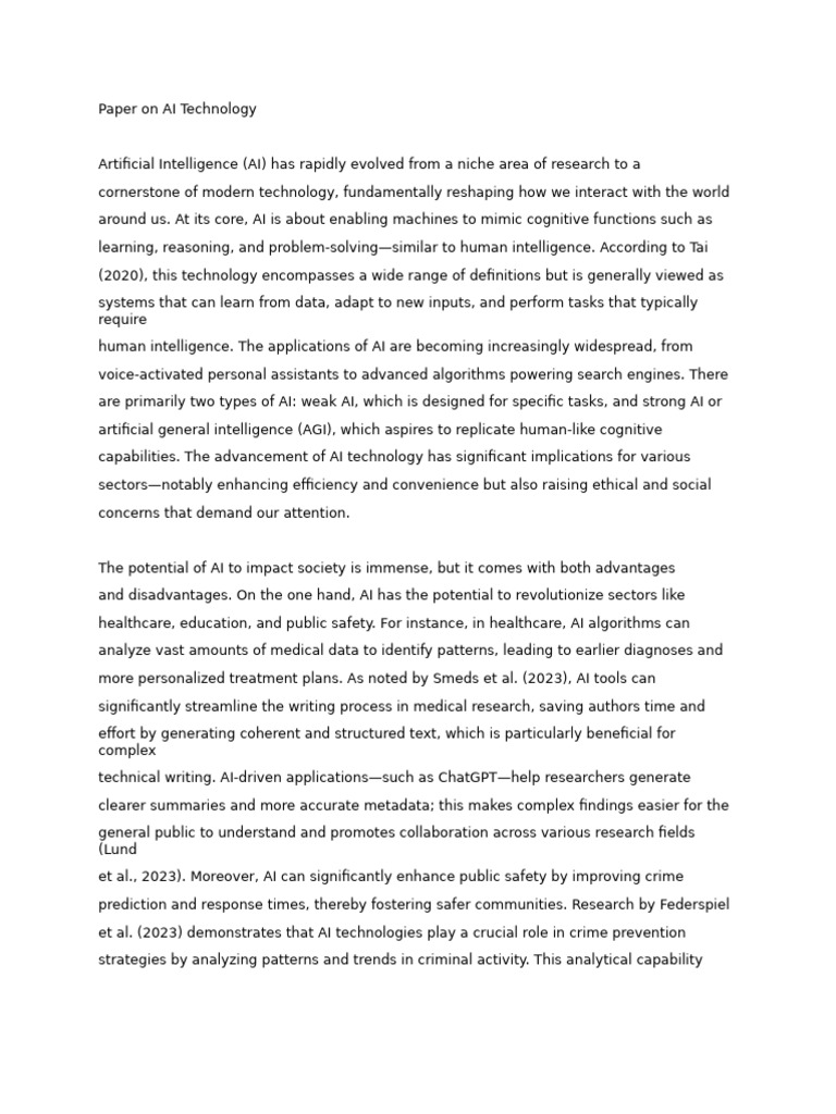 Impact of AI Technology on Society | PDF | Artificial Intelligence ...