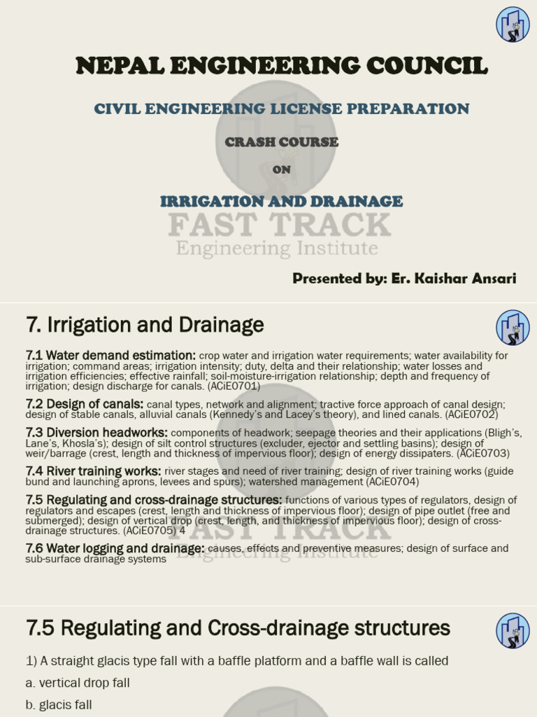 Topic 7 part 03 CC6 | PDF | Drainage | Soil