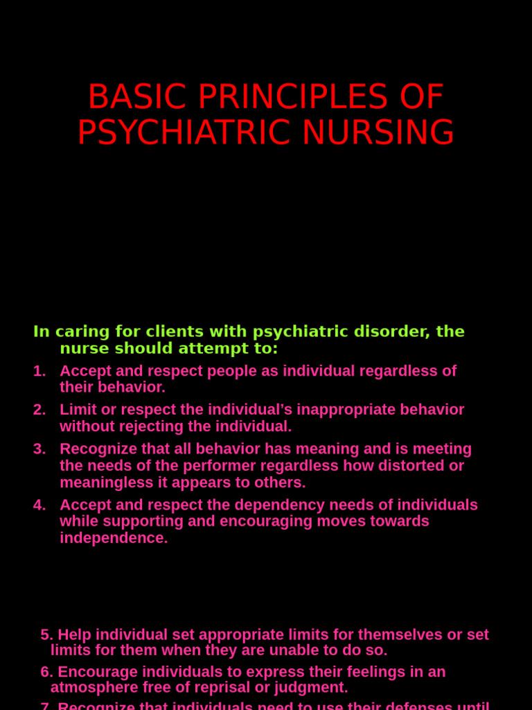 B. Basic Principles of Psychiatric Nursing-1 | PDF | Nursing | Feeling