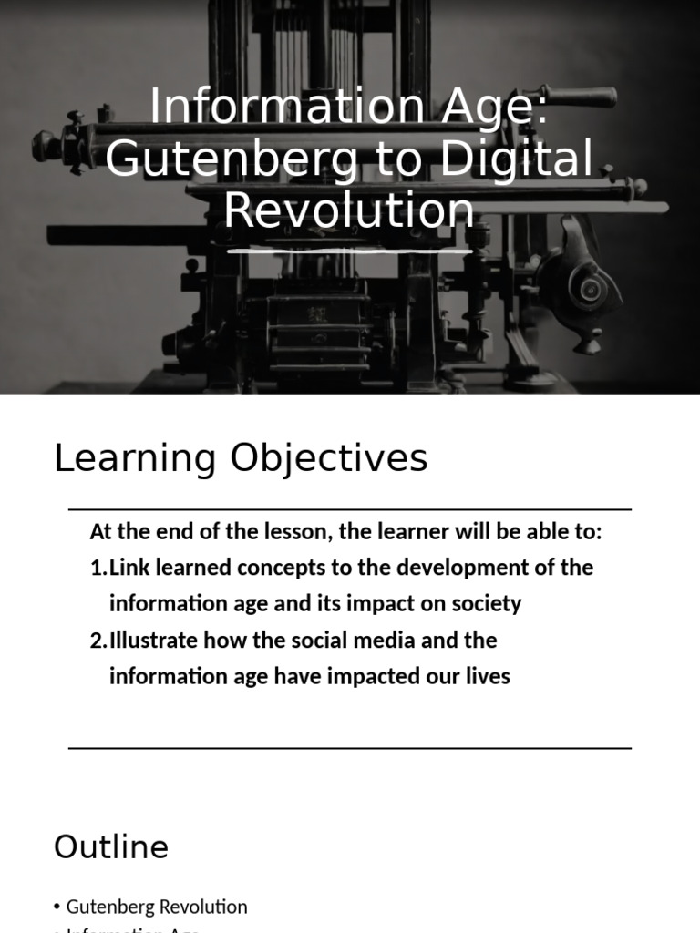 Evolution of the Information Age | PDF | Printing Press | Johannes ...