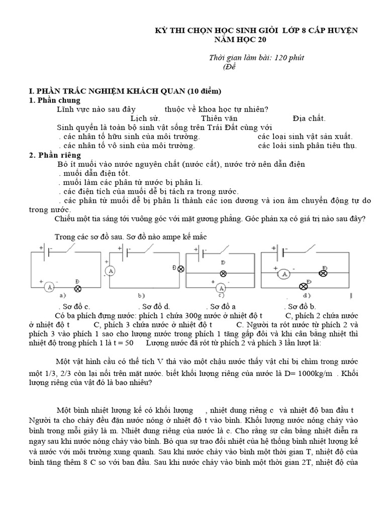 Đề + HDC HSG KHTN 1 23-24 (V. Ly) | PDF