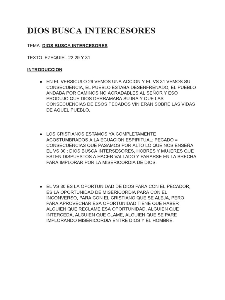 Dios Busca Intercesores en la Oración | PDF | Creencia religiosa y ...