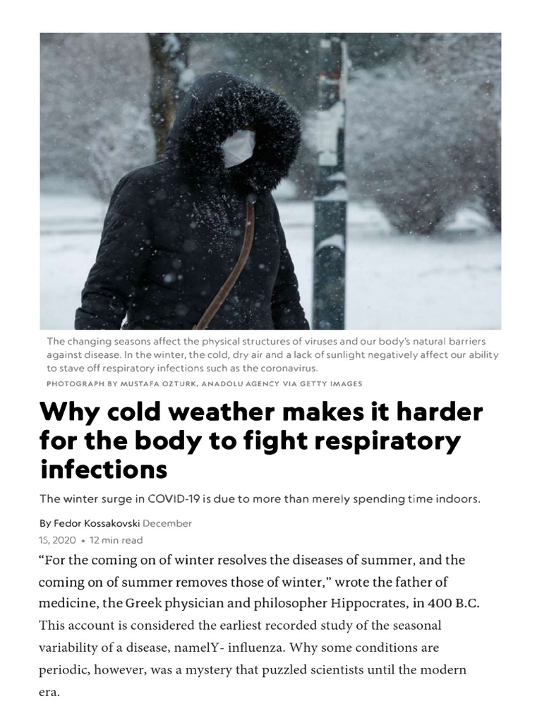 Cold Season & Respiratory Infections | PDF | Vitamin D | Infection