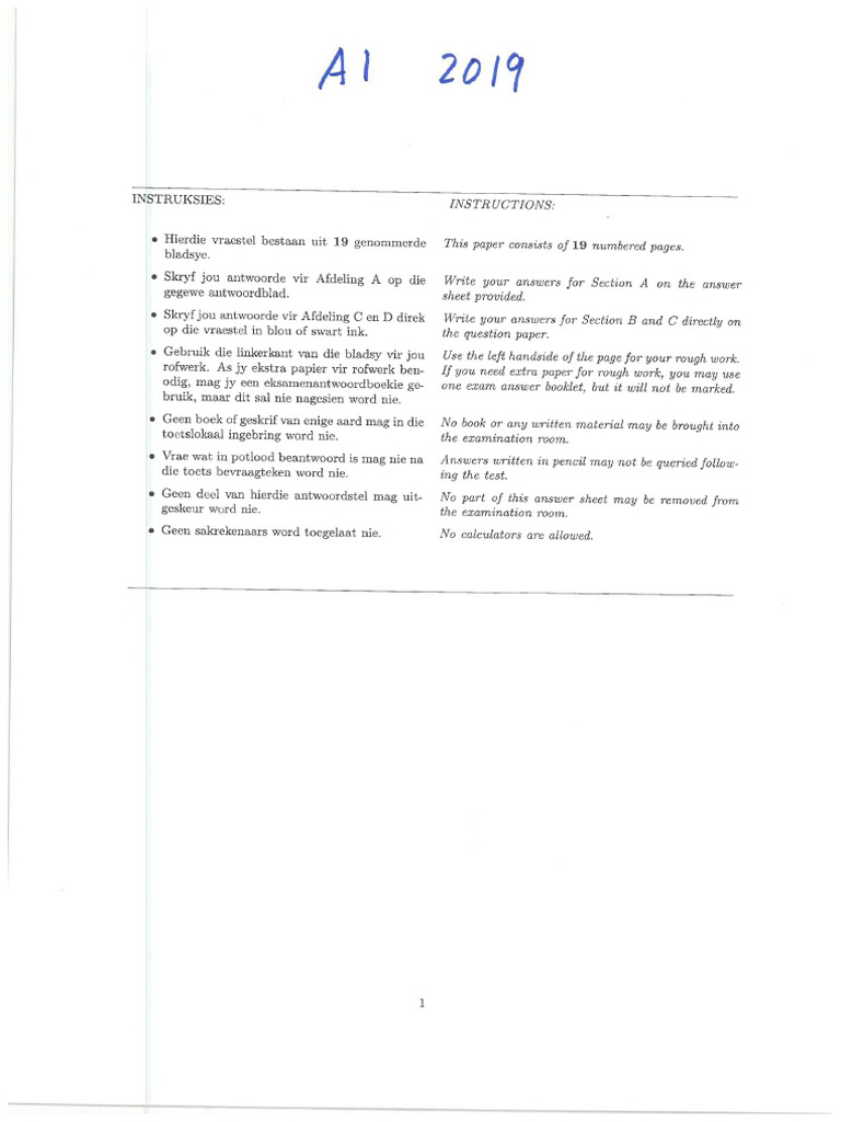 A1 2019 | PDF