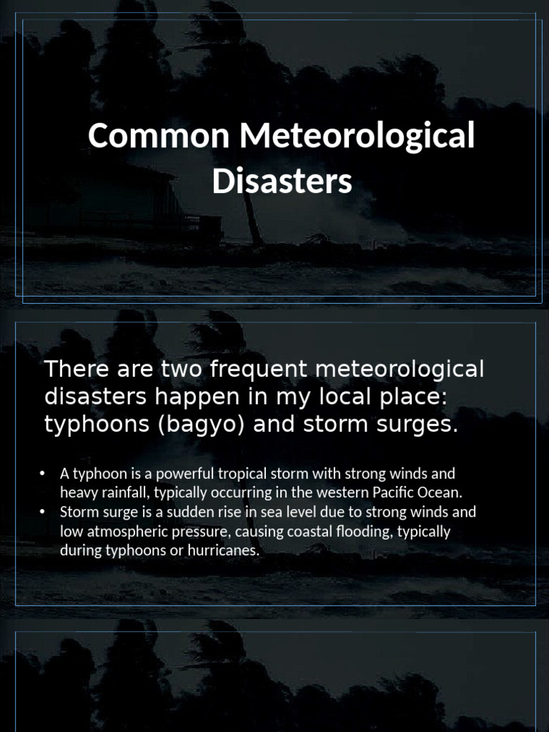 METEOROLOGICAL DISASTER PLAN | PDF | Tropical Cyclones | Storm Surge