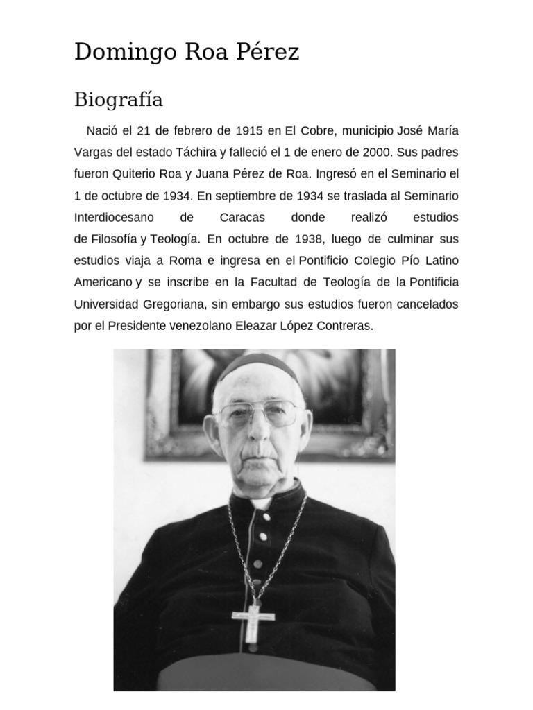 Biografía de Domingo Roa Pérez | PDF
