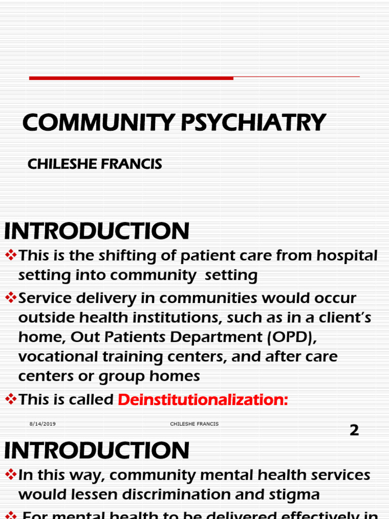 Community Psychiatry and Mental Health Care | PDF | Mental Health ...