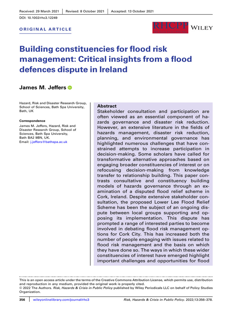 Flood Risk Management in Ireland: Insights | PDF | Flood | Governance