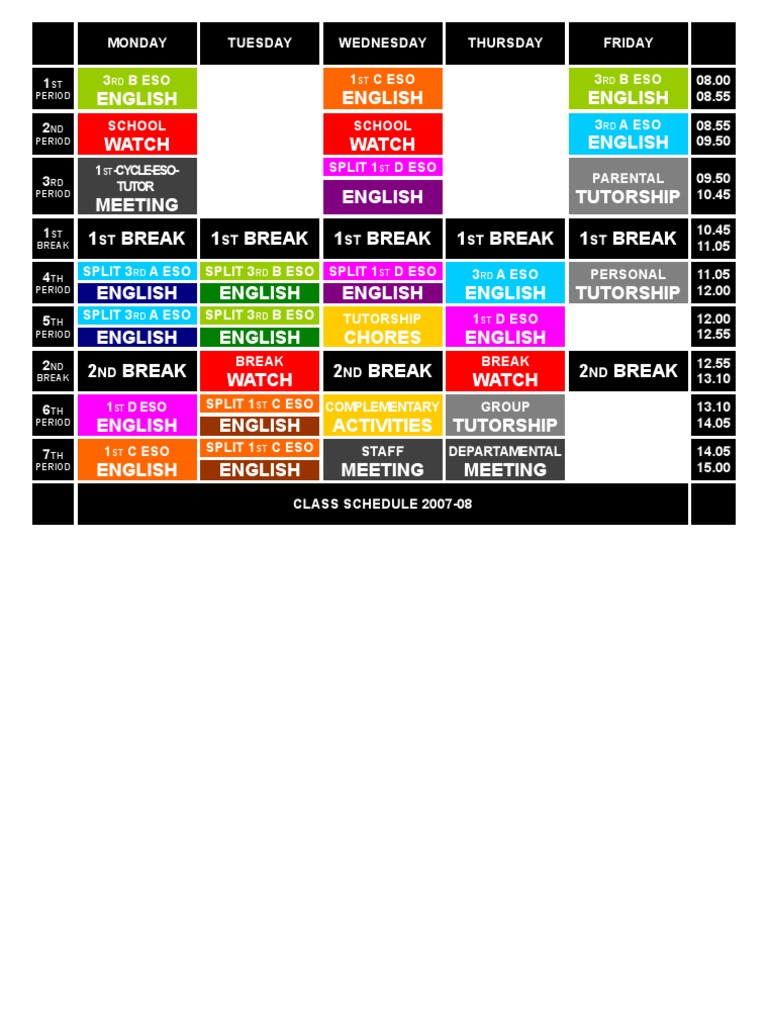 Schedule 0708b | PDF | Language Arts & Discipline | Science & Mathematics
