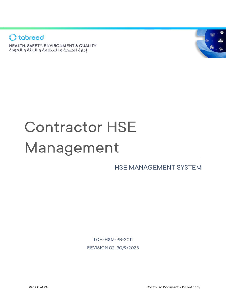 Contractor HSE Management System Guide | PDF | Regulatory Compliance ...
