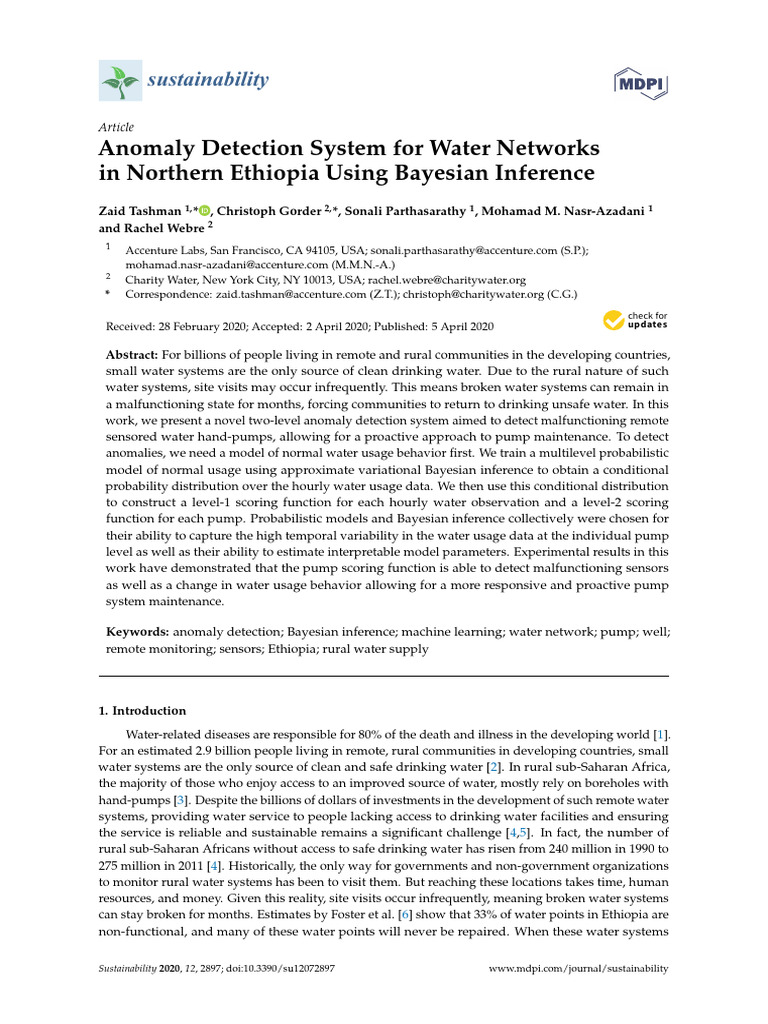 Anomaly Detection System For Water Networks | PDF | Statistical ...
