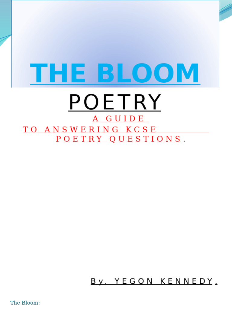 KCSE Poetry Analysis Guide | PDF | Poetry | Rhyme
