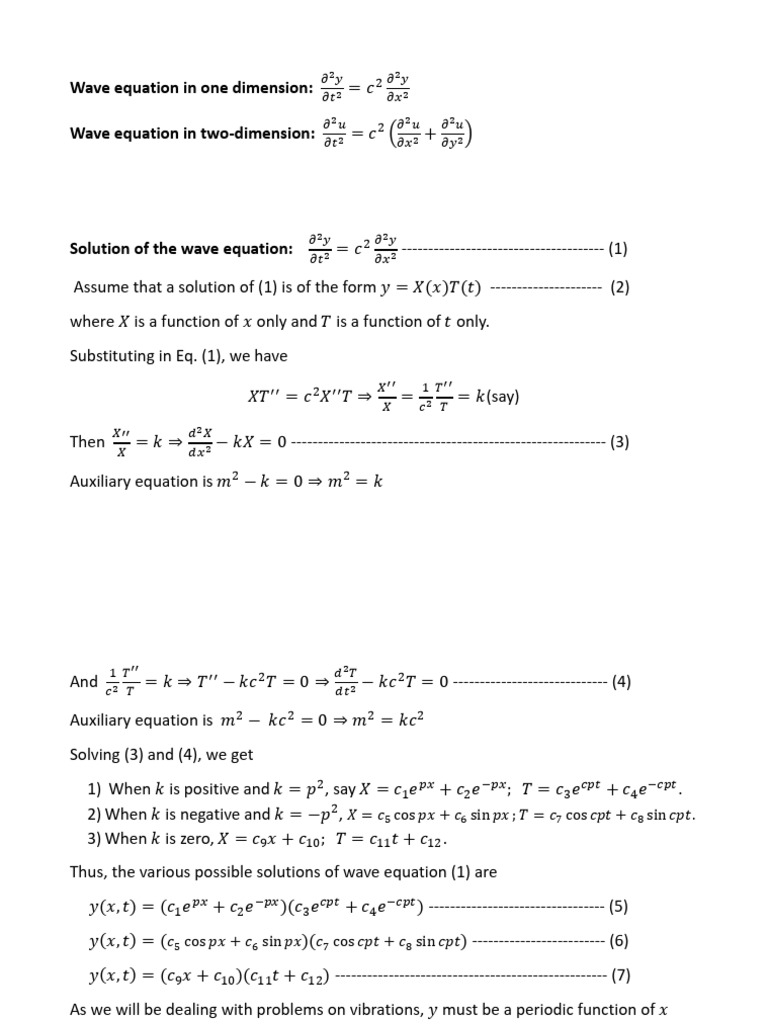 Solution of The Wave Equation-1 | PDF | Waves | Classical Mechanics