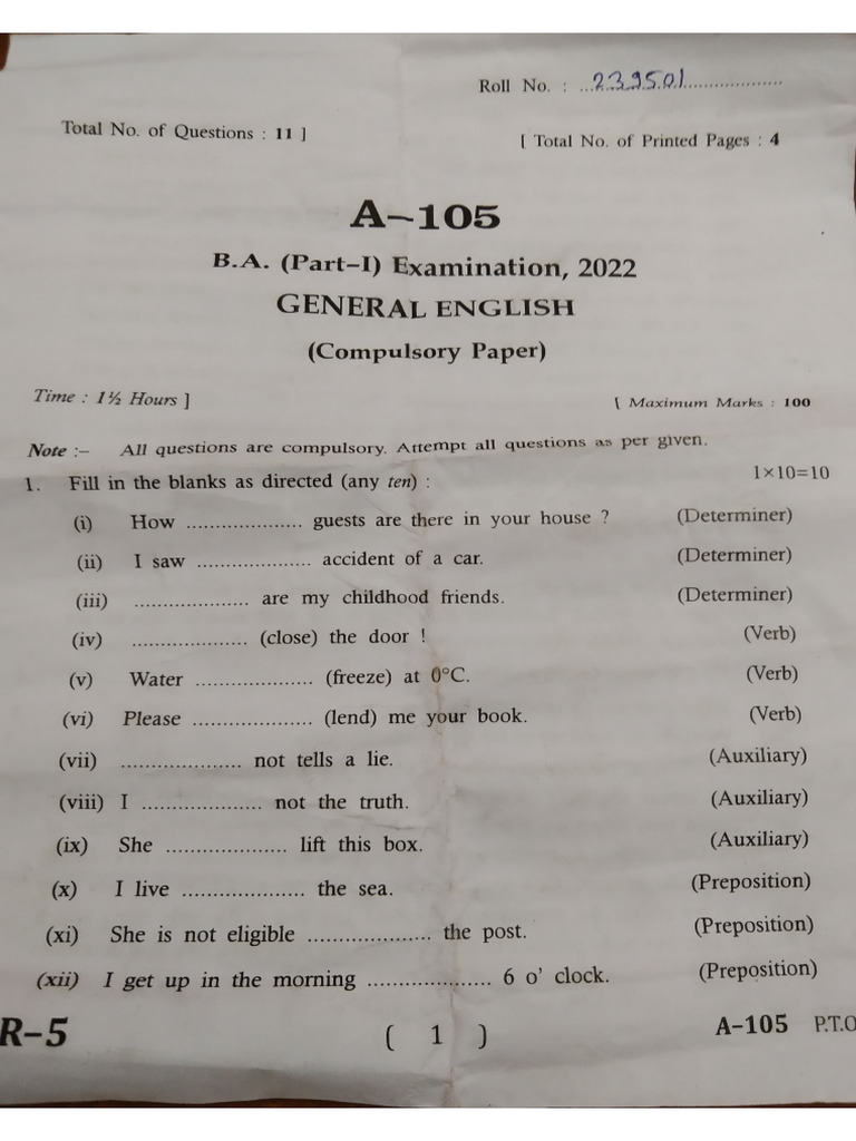 B.A.part_1 General English pepar pdf | PDF