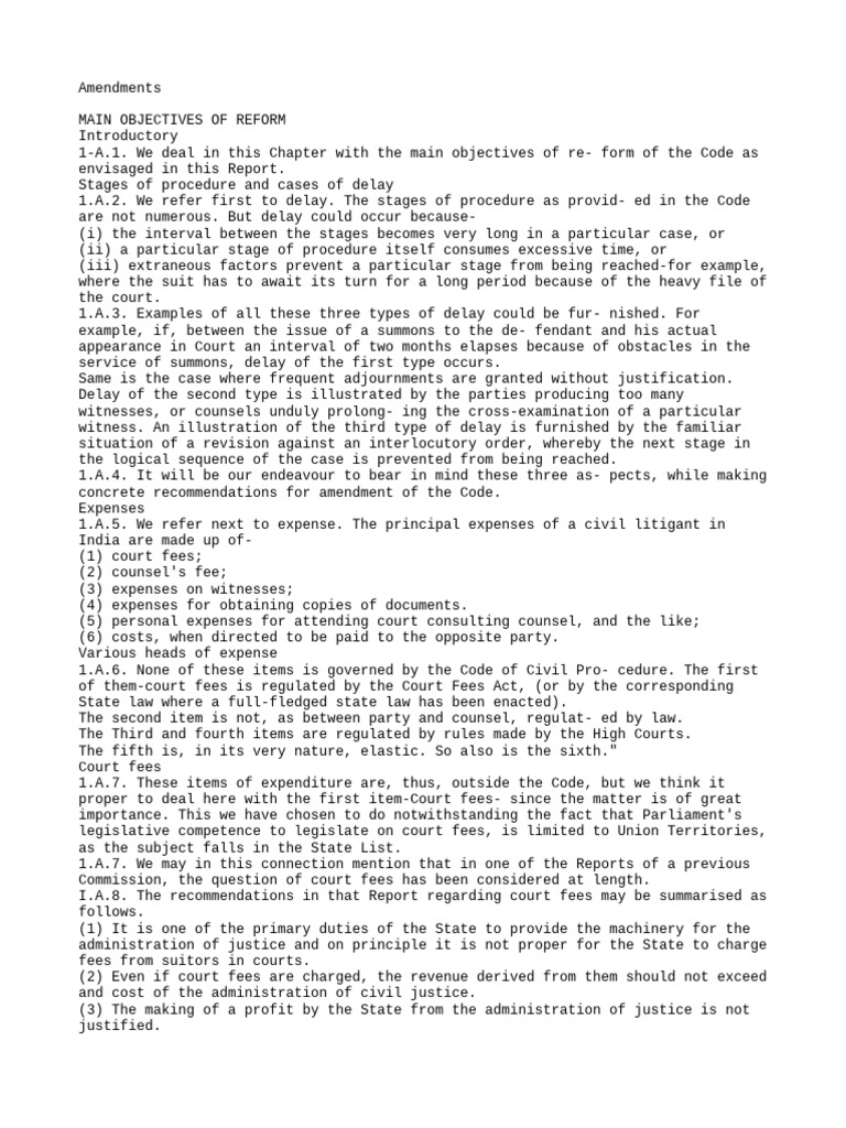 Civil Procedure Code Reform Objectives Pdf Lawsuit Jurisdiction