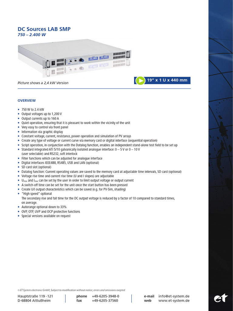 DC Power Source Lab SMP Overview | PDF | Alternating Current | Electronics