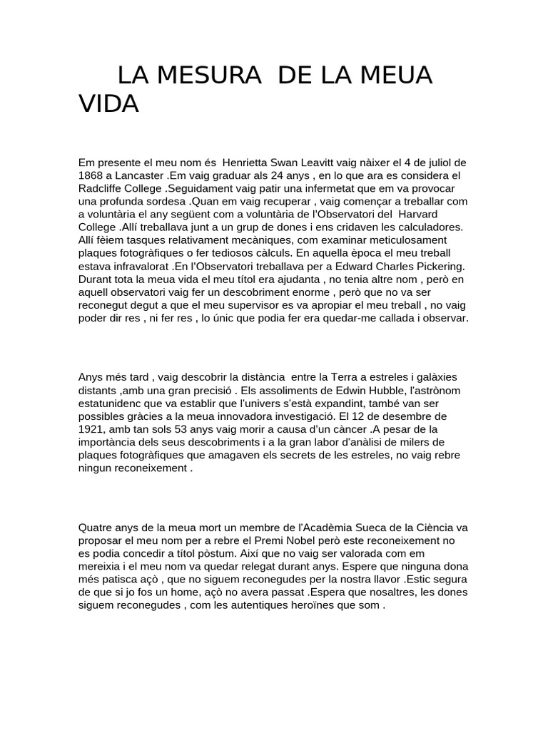 La Mesura de La Meua Vida | PDF