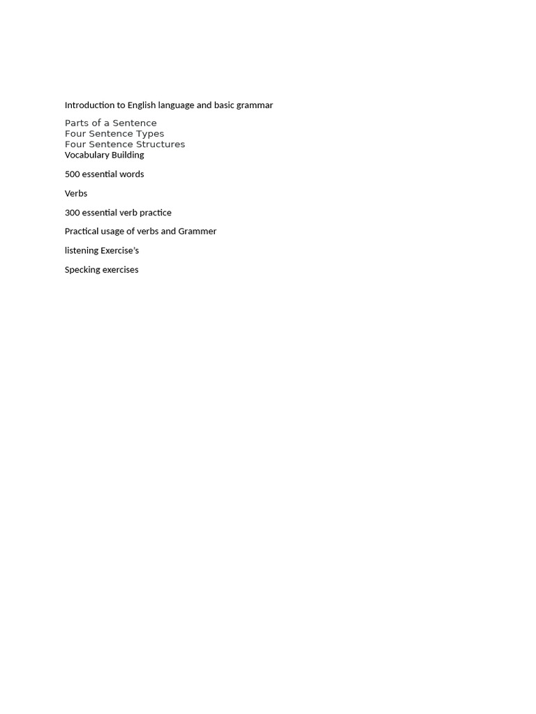English Grammar & Vocabulary Guide | PDF